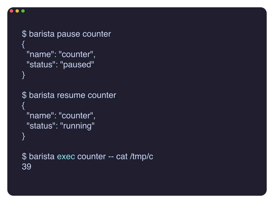 Pause, resume, and read the count again — it continued instead of resetting
